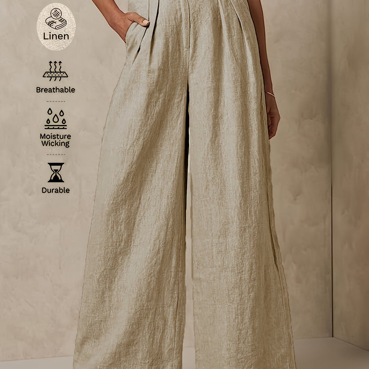 Linen Wide-Leg Pants