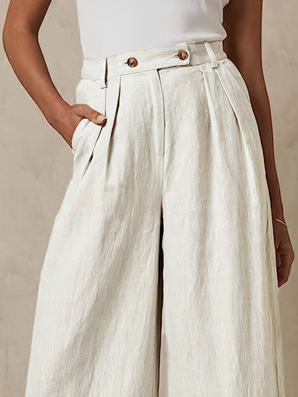 Linen Wide-Leg Pants