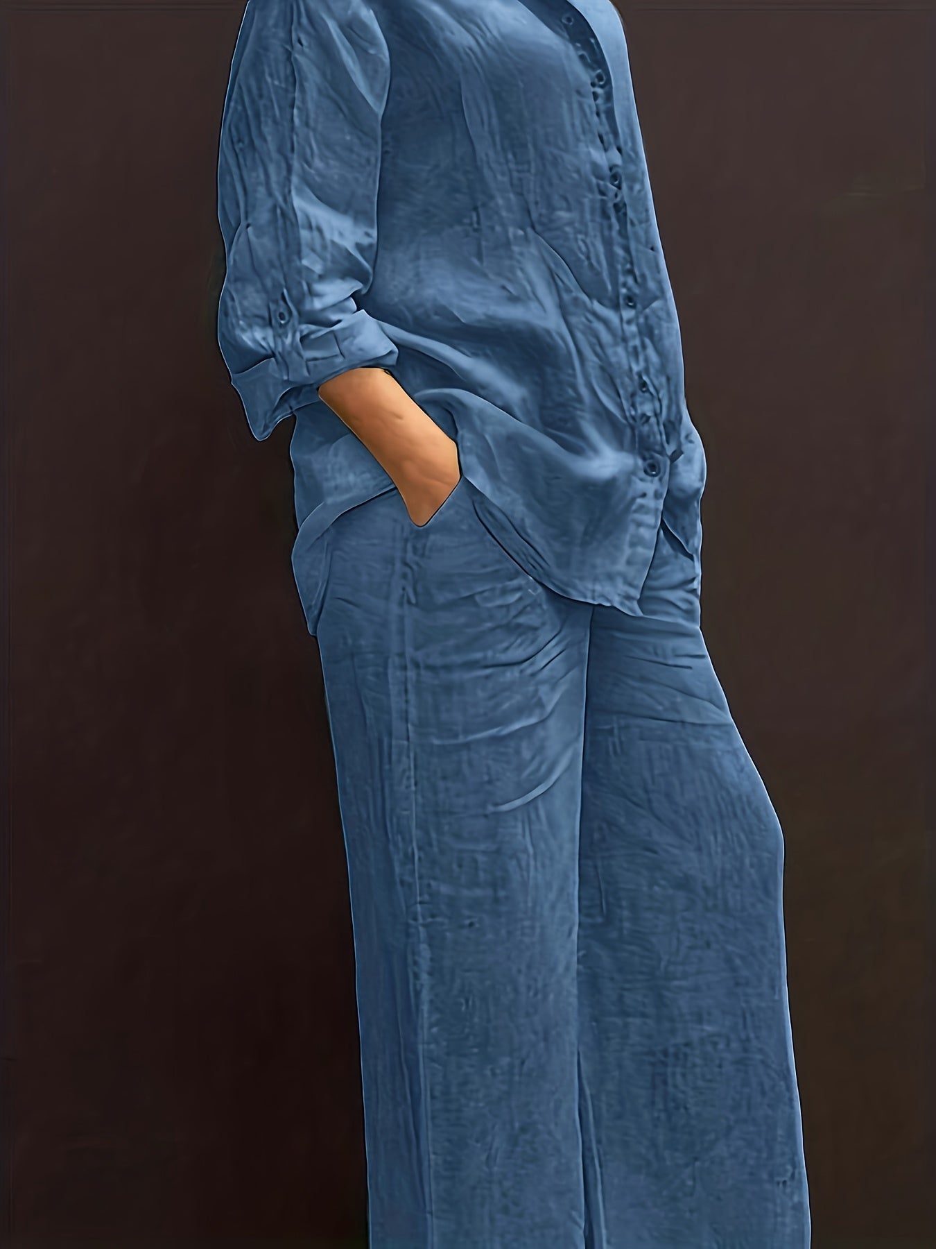 Cardigan & Wide-Leg Pants Set