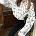 Polka Dot Stand Collar Jacket Chic  Playful Style