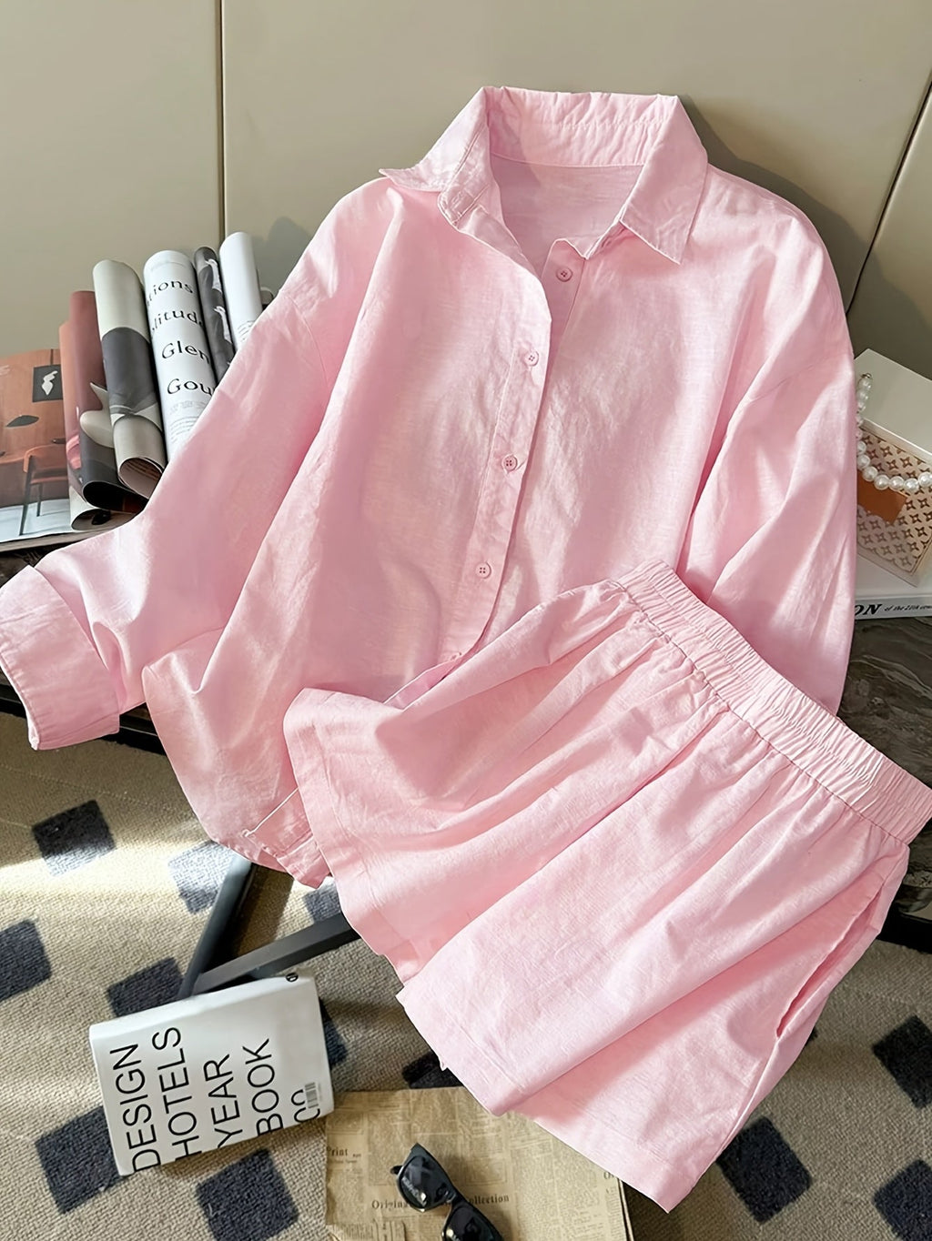Long-Sleeve Top & Shorts Set