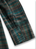 Women's Plaid Lapel Single-Breasted Shirt Maxi Dress MDA1249H1Y