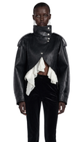 Landry Black High Neck Aysmmetrical Oversized Jacket
