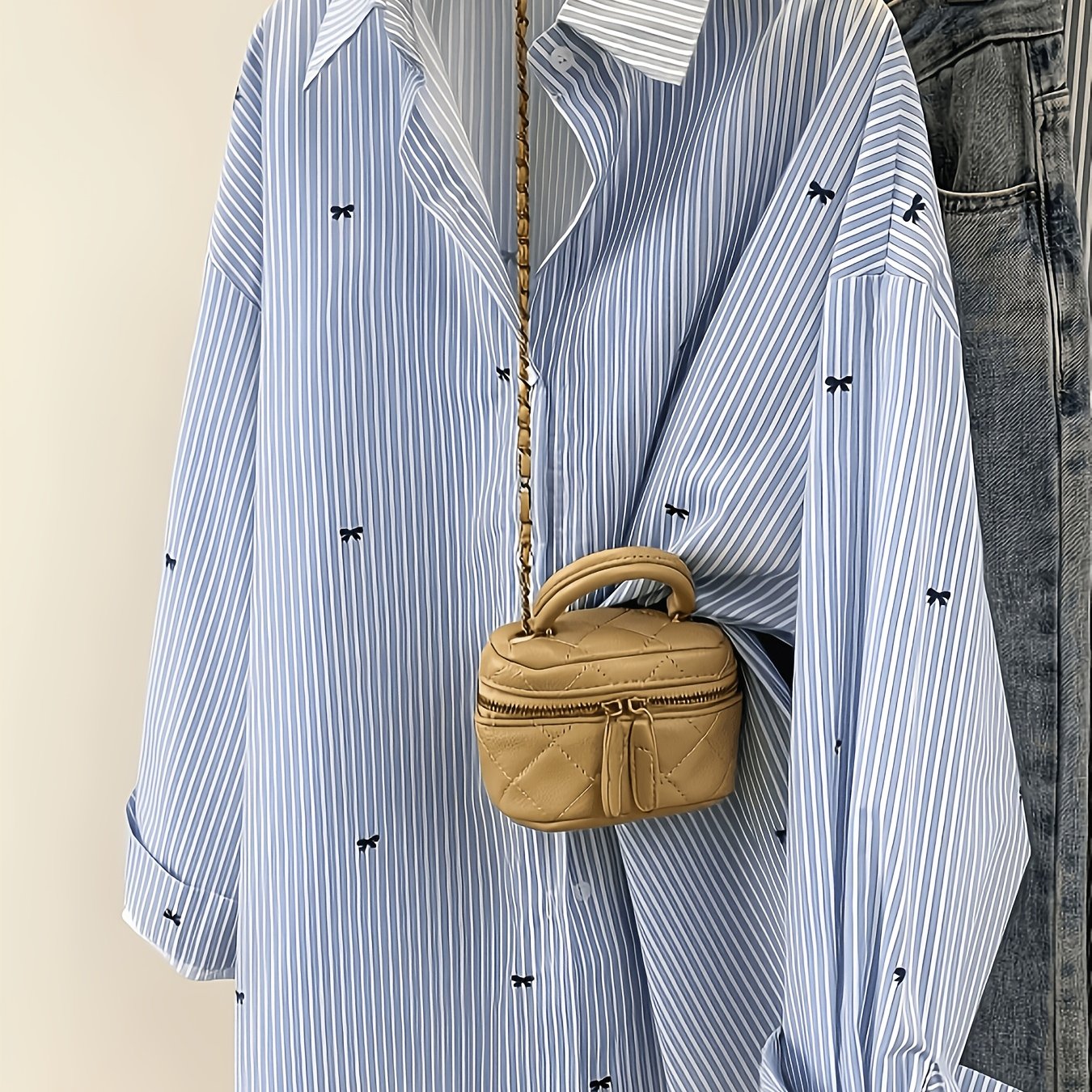 Printed Striped Button Shirt