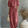 Bohemian Puff Sleeve Jumpsuit