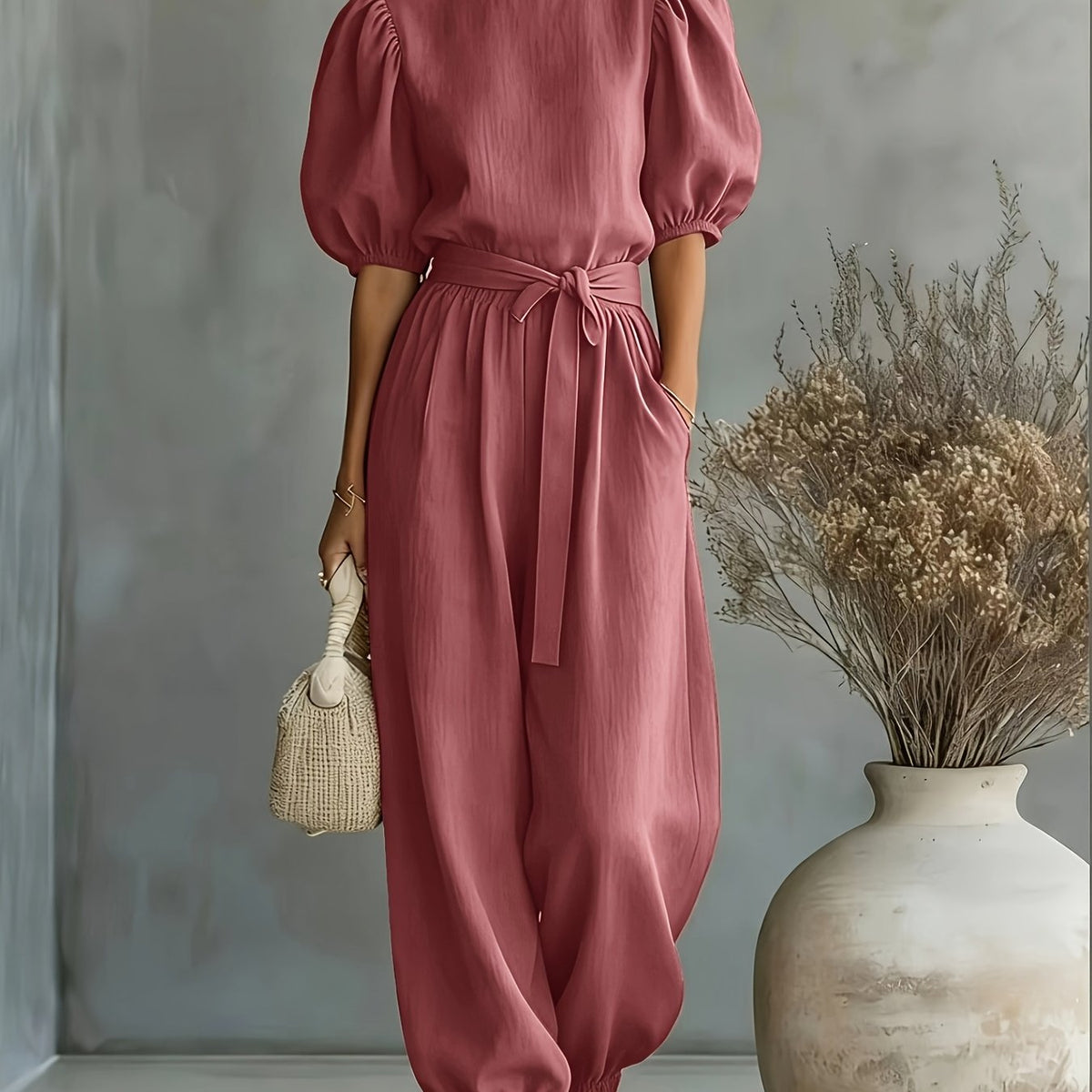 Bohemian Puff Sleeve Jumpsuit