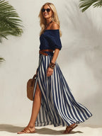 Nautica | Striped Chiffon Skirt Top Set