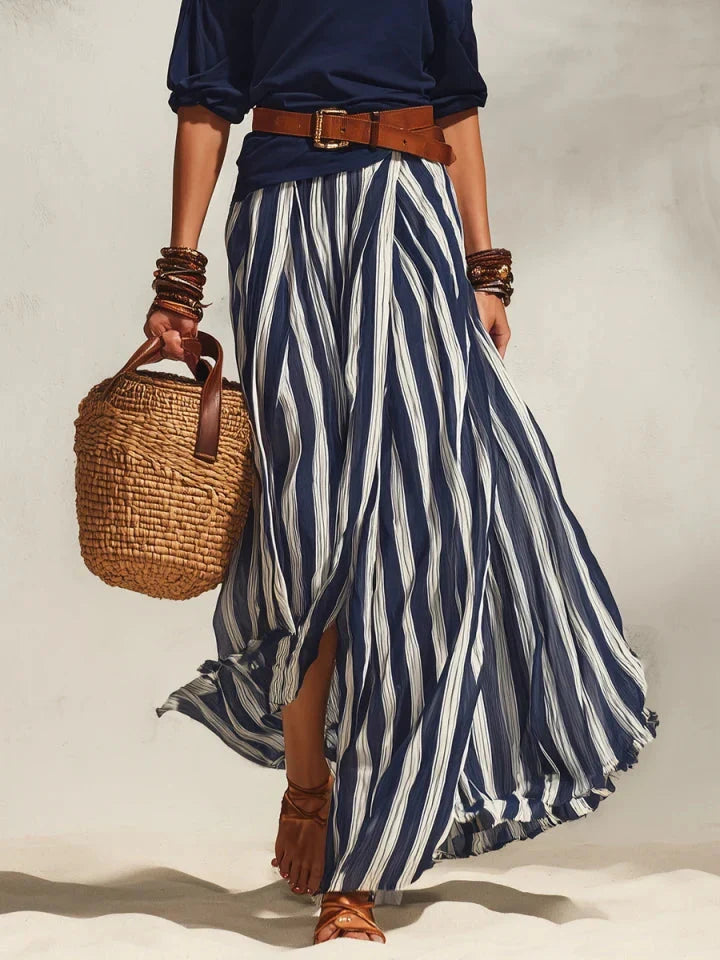 Nautica | Striped Chiffon Skirt Top Set