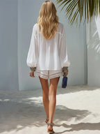 Celeste | Lace Trim Chiffon Top Shorts Set