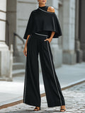 Vivienne | Cape Top Wide-Leg Pants Set