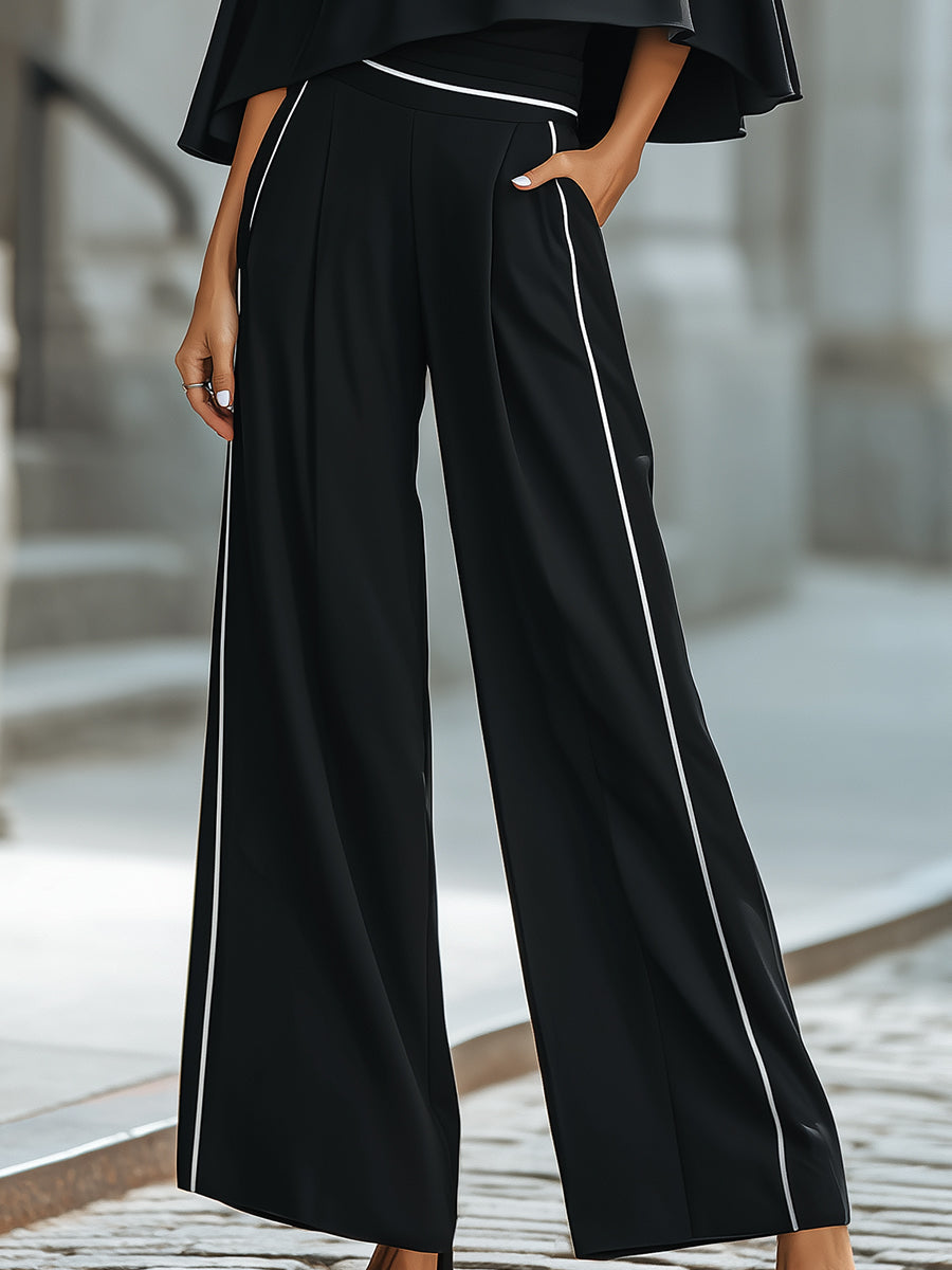 Vivienne | Cape Top Wide-Leg Pants Set