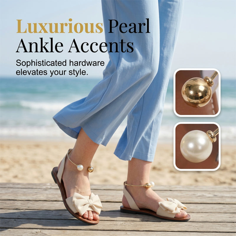 Stylish Pearl Ankle Strap Sandals