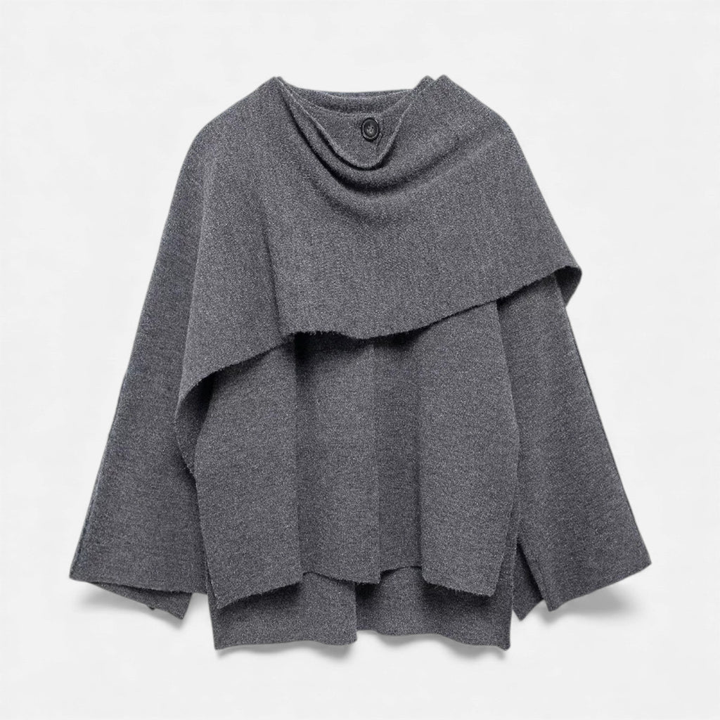 LORISS| Women’s Elegant Wool-Feel Poncho Cardigan