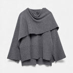 LORISS| Women’s Elegant Wool-Feel Poncho Cardigan