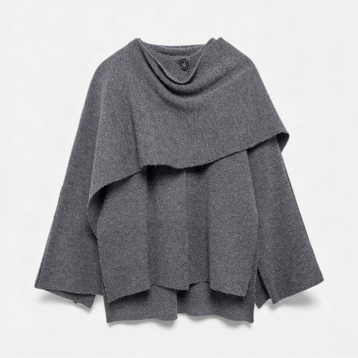 LORISS| Women’s Elegant Wool-Feel Poncho Cardigan