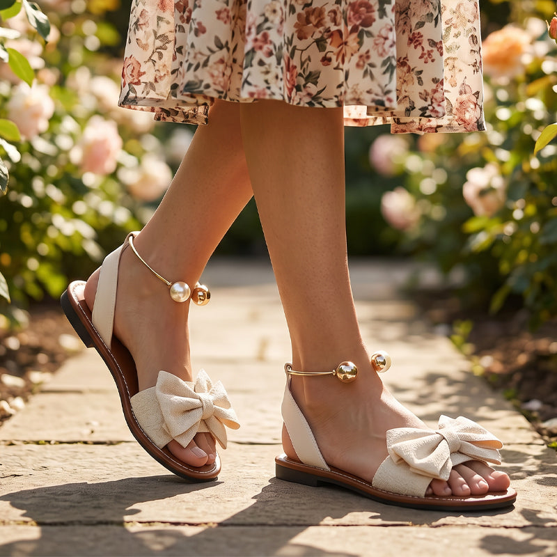 Stylish Pearl Ankle Strap Sandals