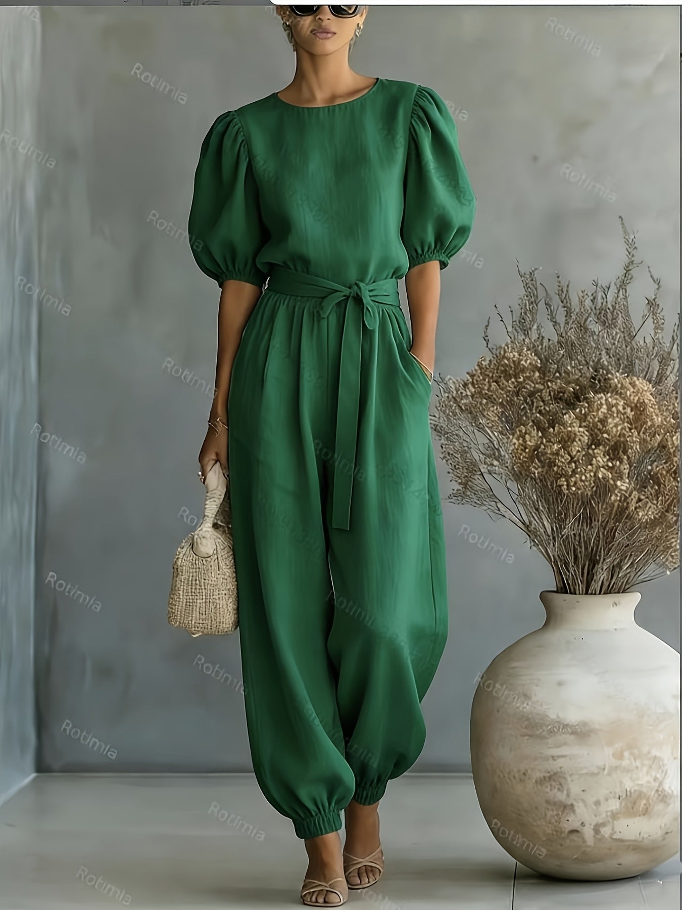 Bohemian Puff Sleeve Jumpsuit