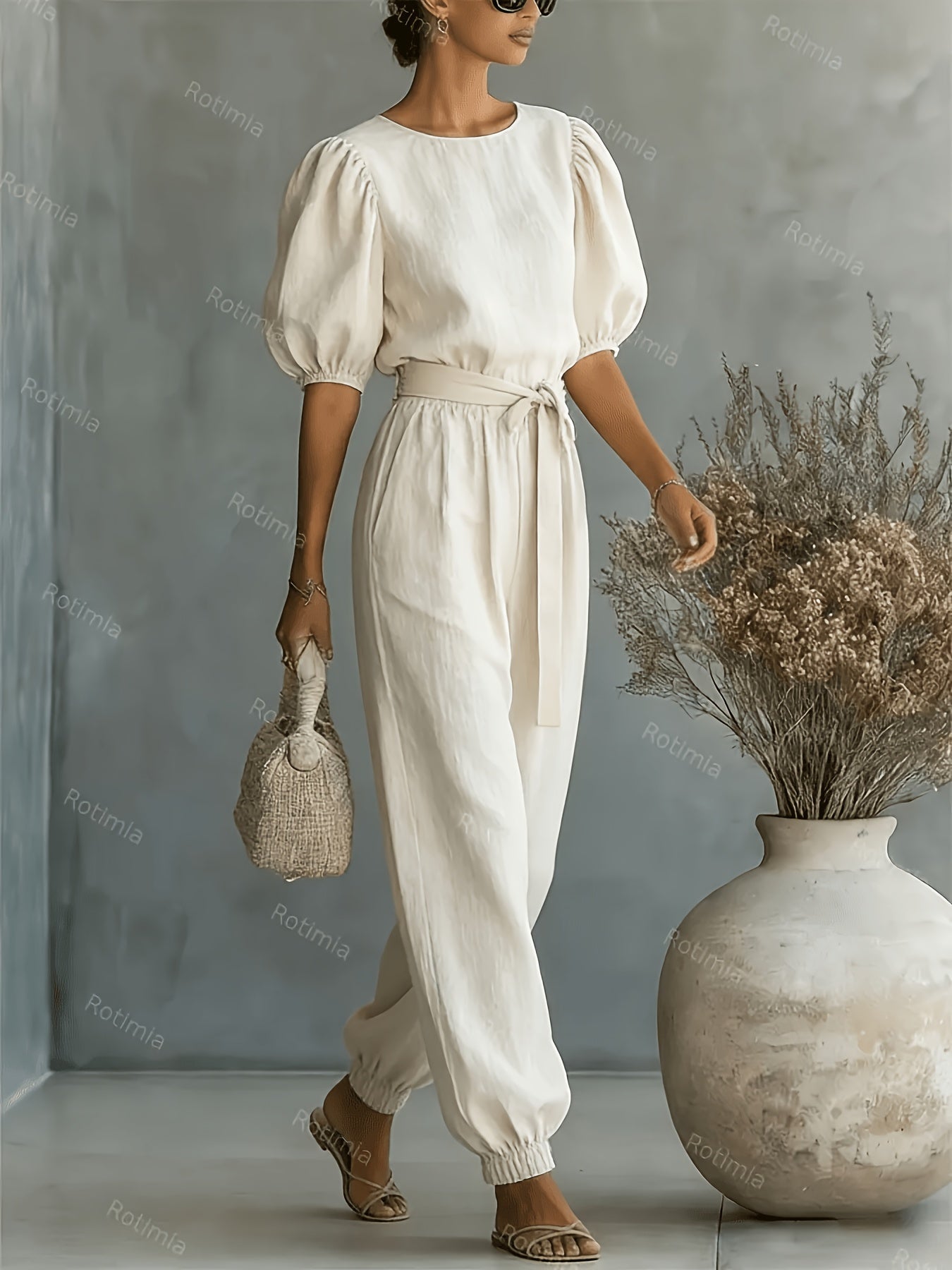 Bohemian Puff Sleeve Jumpsuit