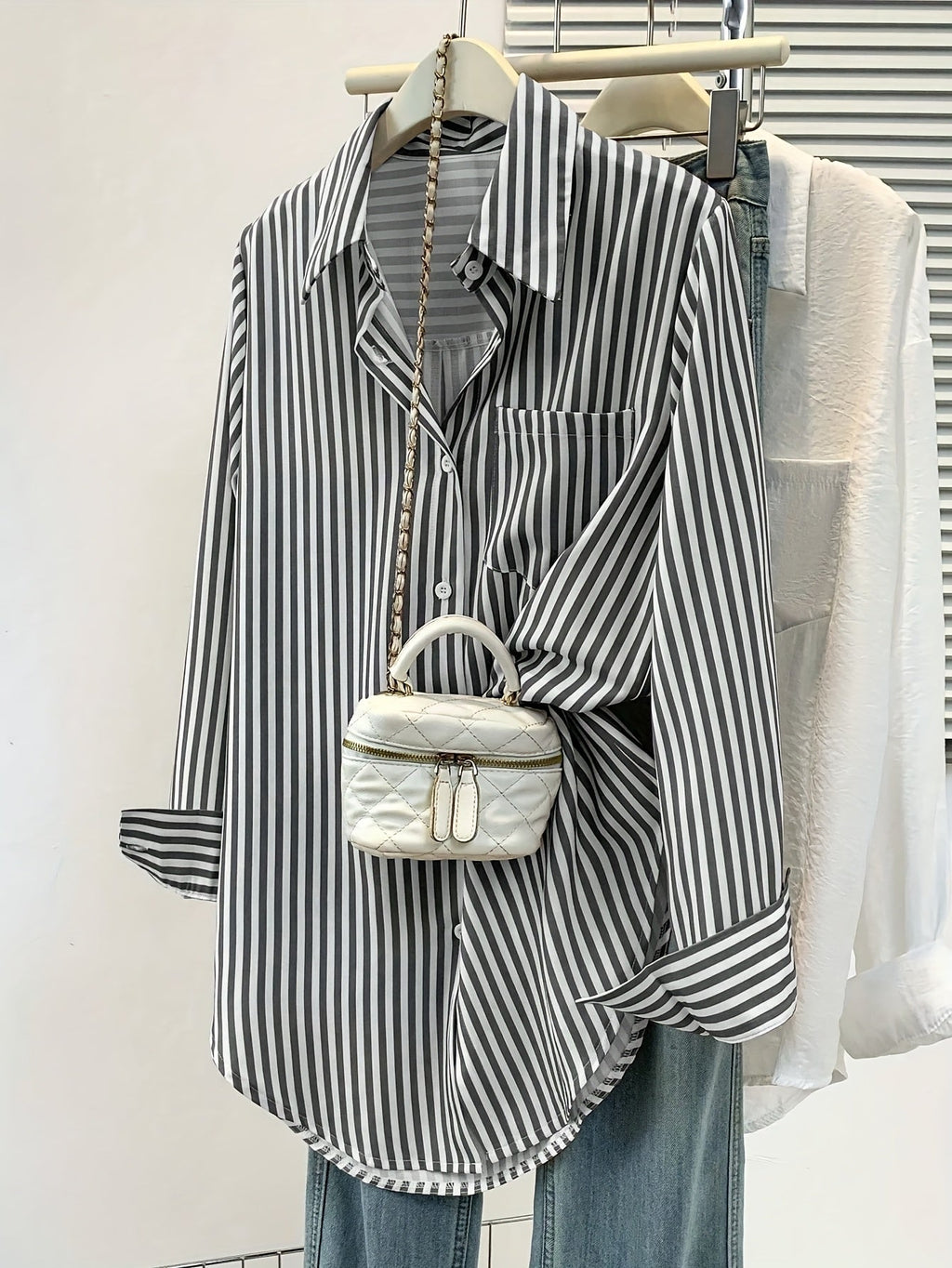 Striped Pocket Button Shirt