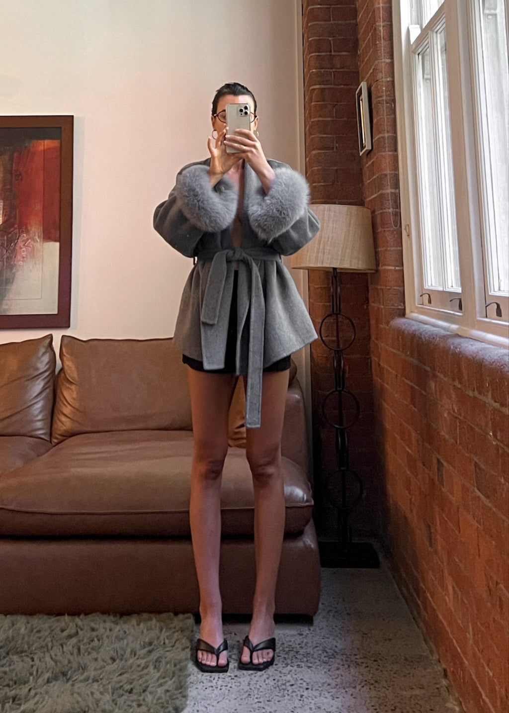 ELARA WOOL COAT (Removable fur)