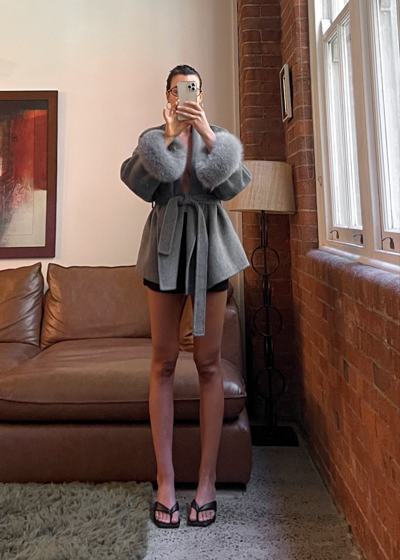 ELARA WOOL COAT (Removable fur)