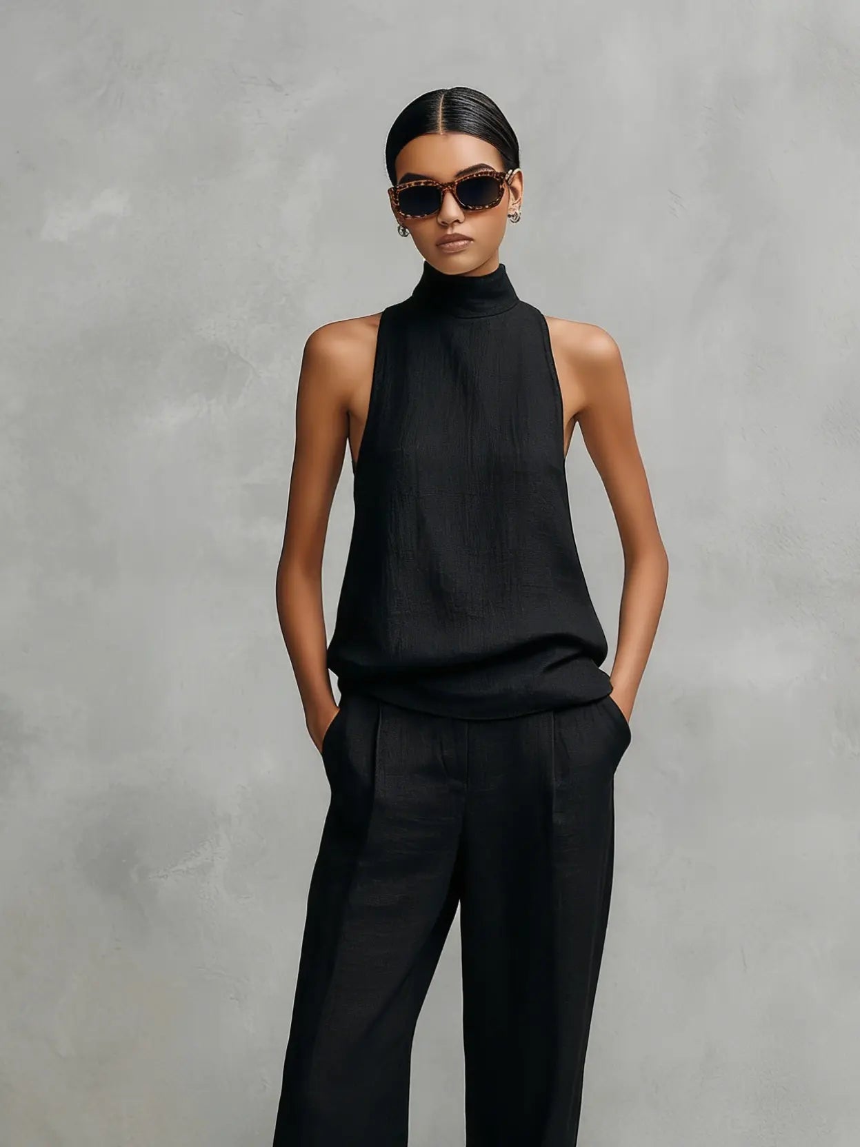 Monica | Linen Top and Trousers Set
