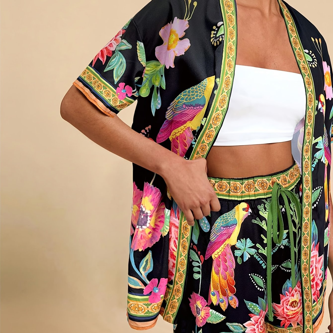 Tropical Breeze Short Sleeve Top  Shorts Set