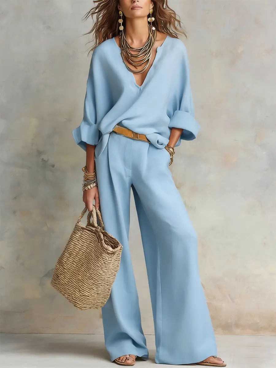 Isla | Women's Loose Linen Set – Two-Piece Resort Wear Outfit for Summer