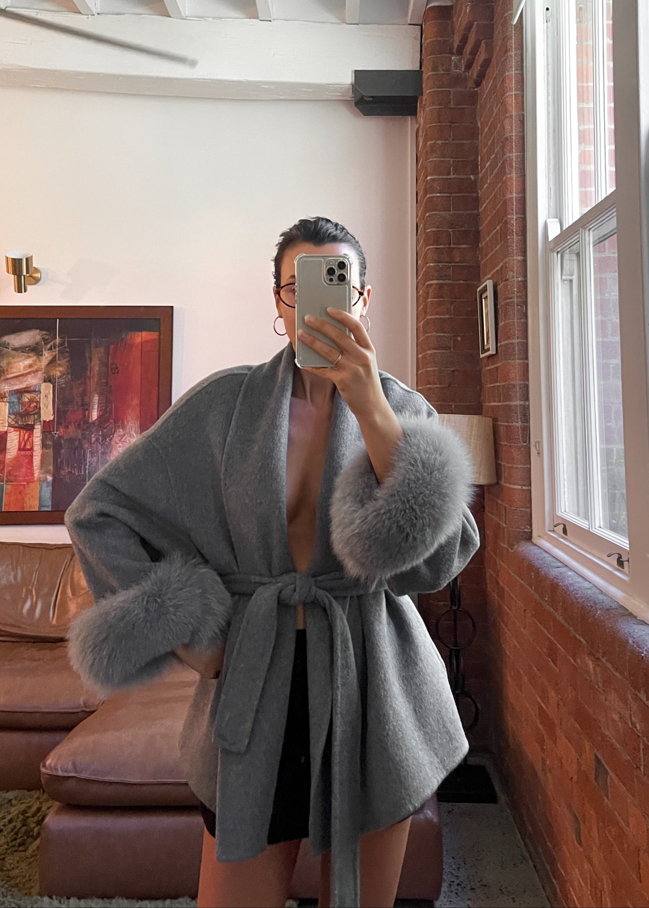 ELARA WOOL COAT (Removable fur)