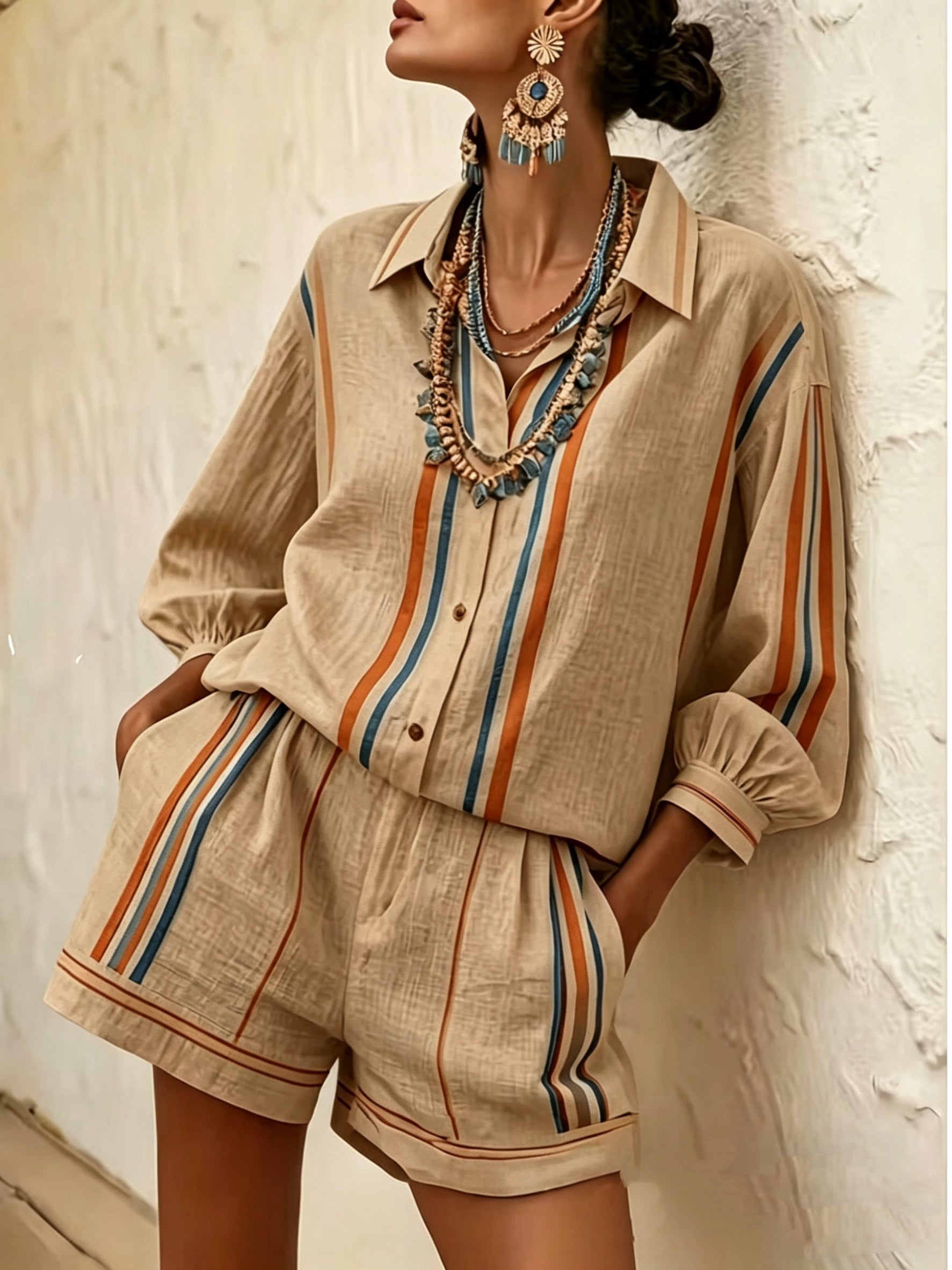 Vacation Style Shirt  Shorts Set