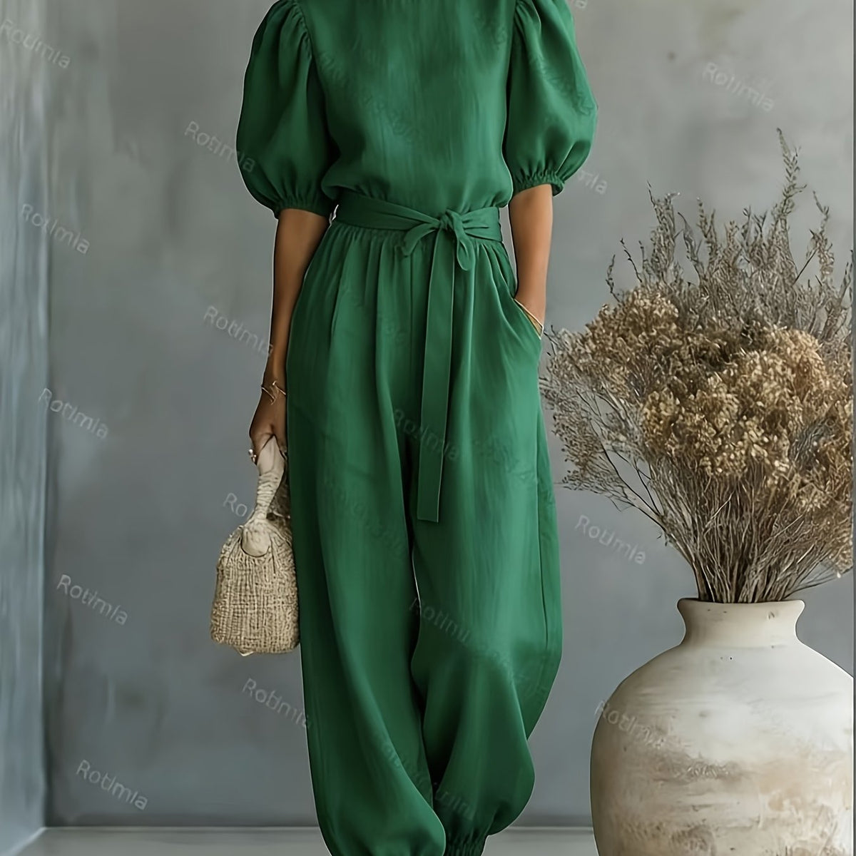 Bohemian Puff Sleeve Jumpsuit