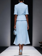 64b136-1e waistcoat and pleated skirt set featuring a stylish, coordinated look with tailored fit and classic design.
