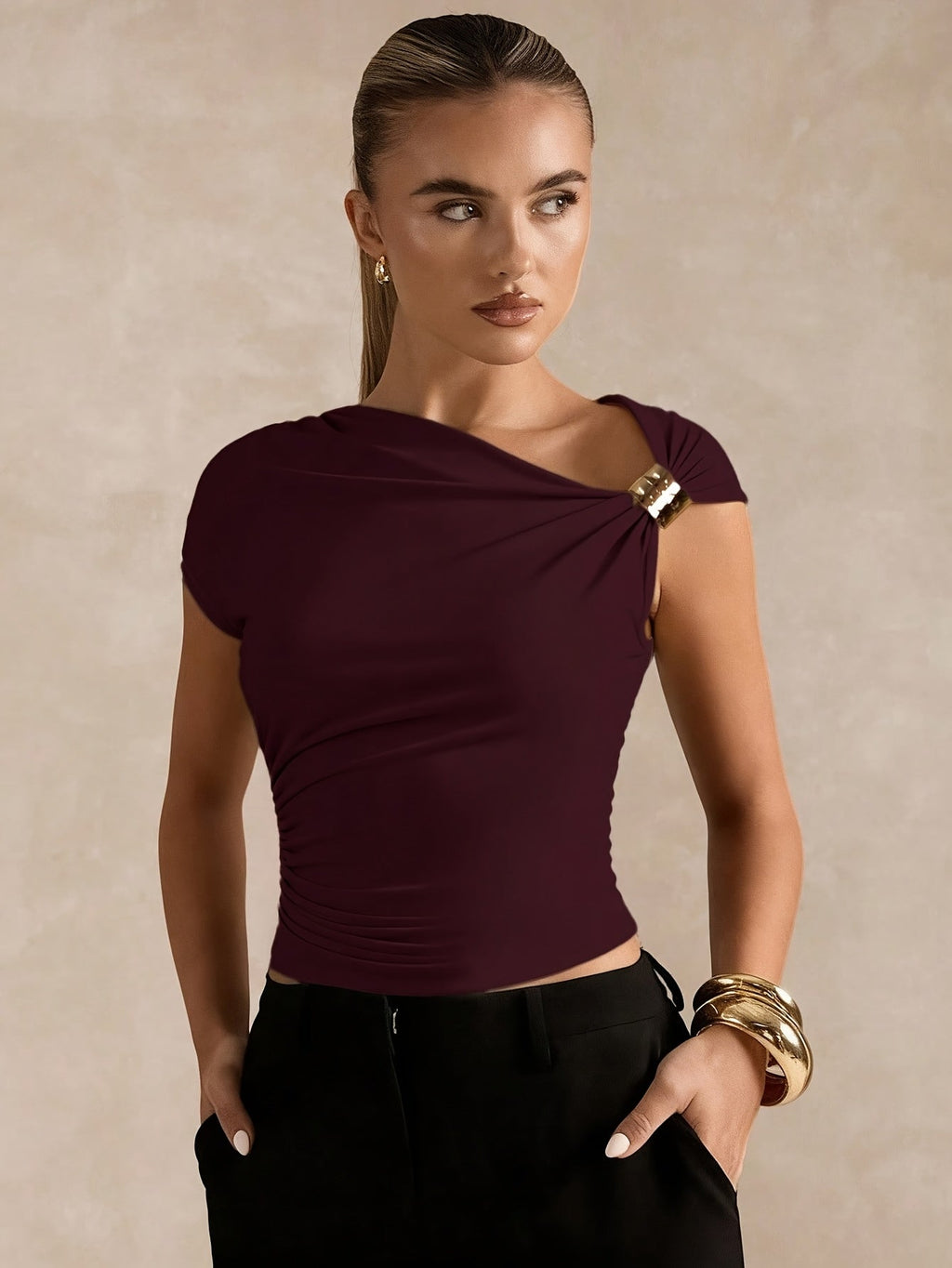 Asymmetric Off-Shoulder Top
