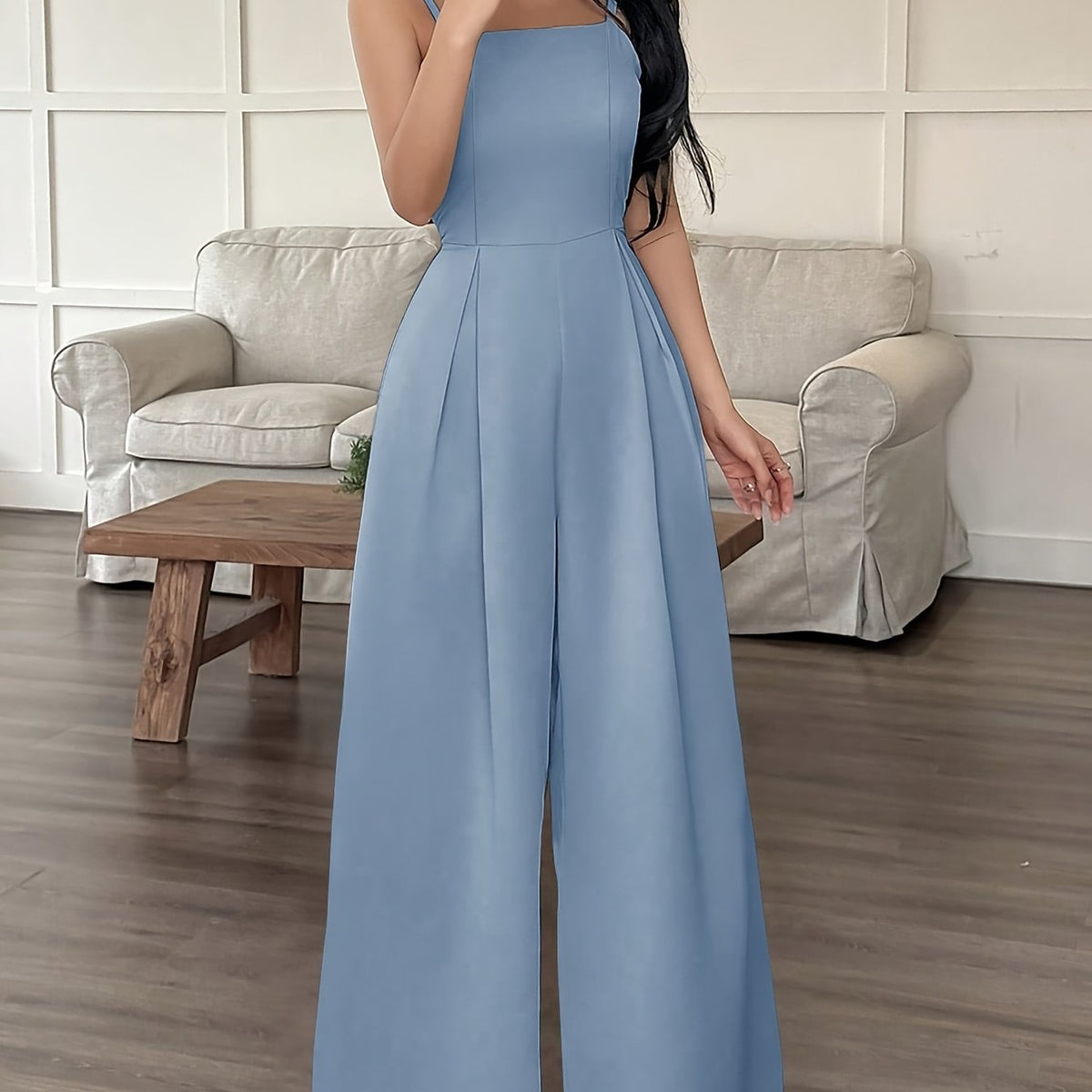 Ruched Wide-Leg Pants