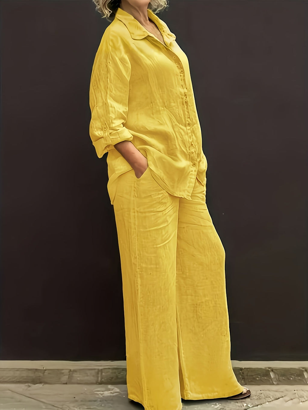 Cardigan & Wide-Leg Pants Set