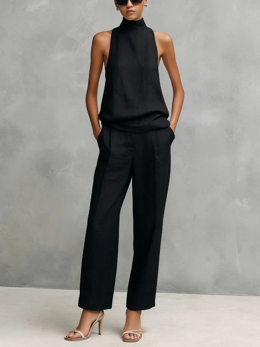 Monica | Linen Top and Trousers Set