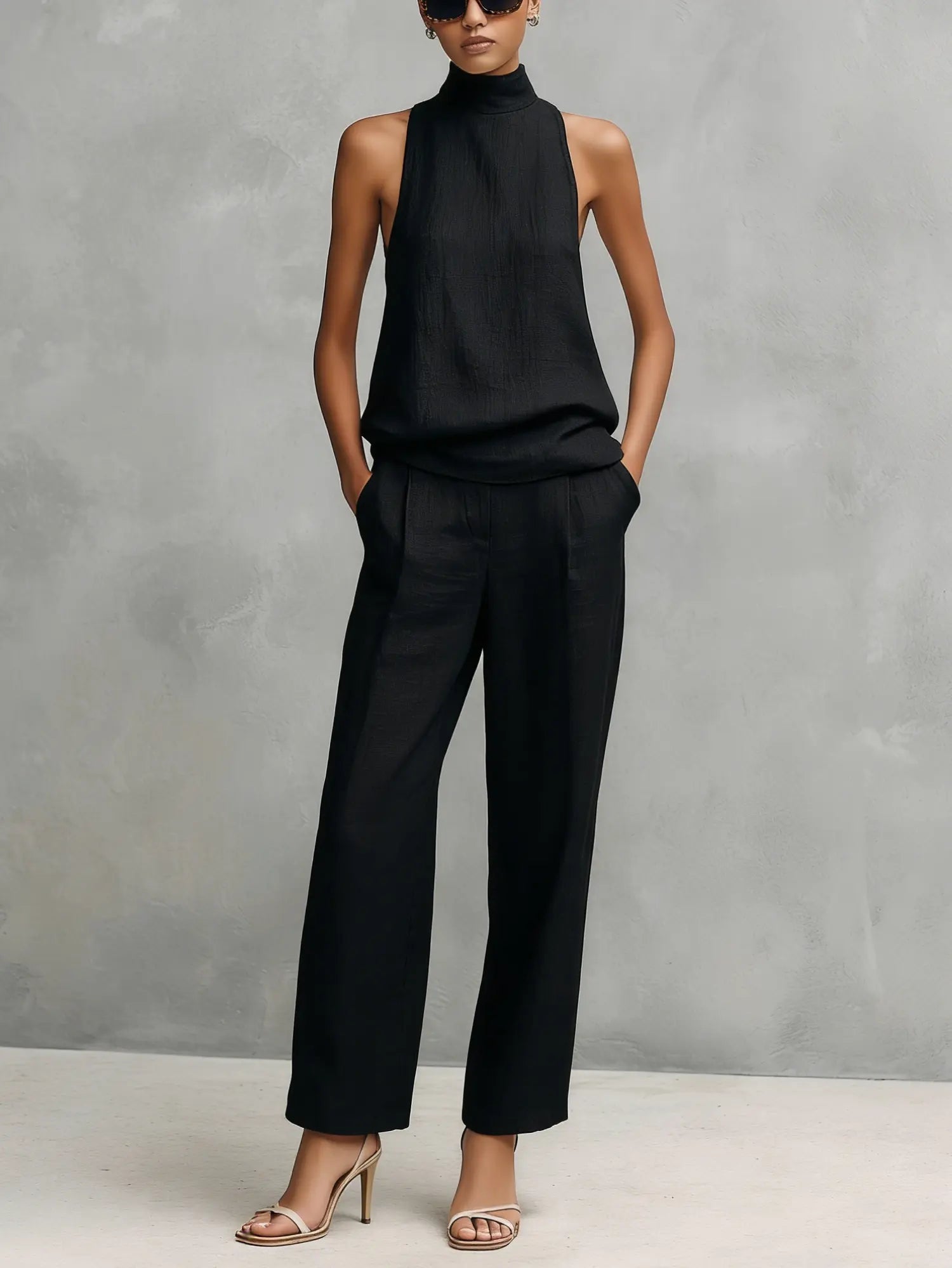 Monica | Linen Top and Trousers Set