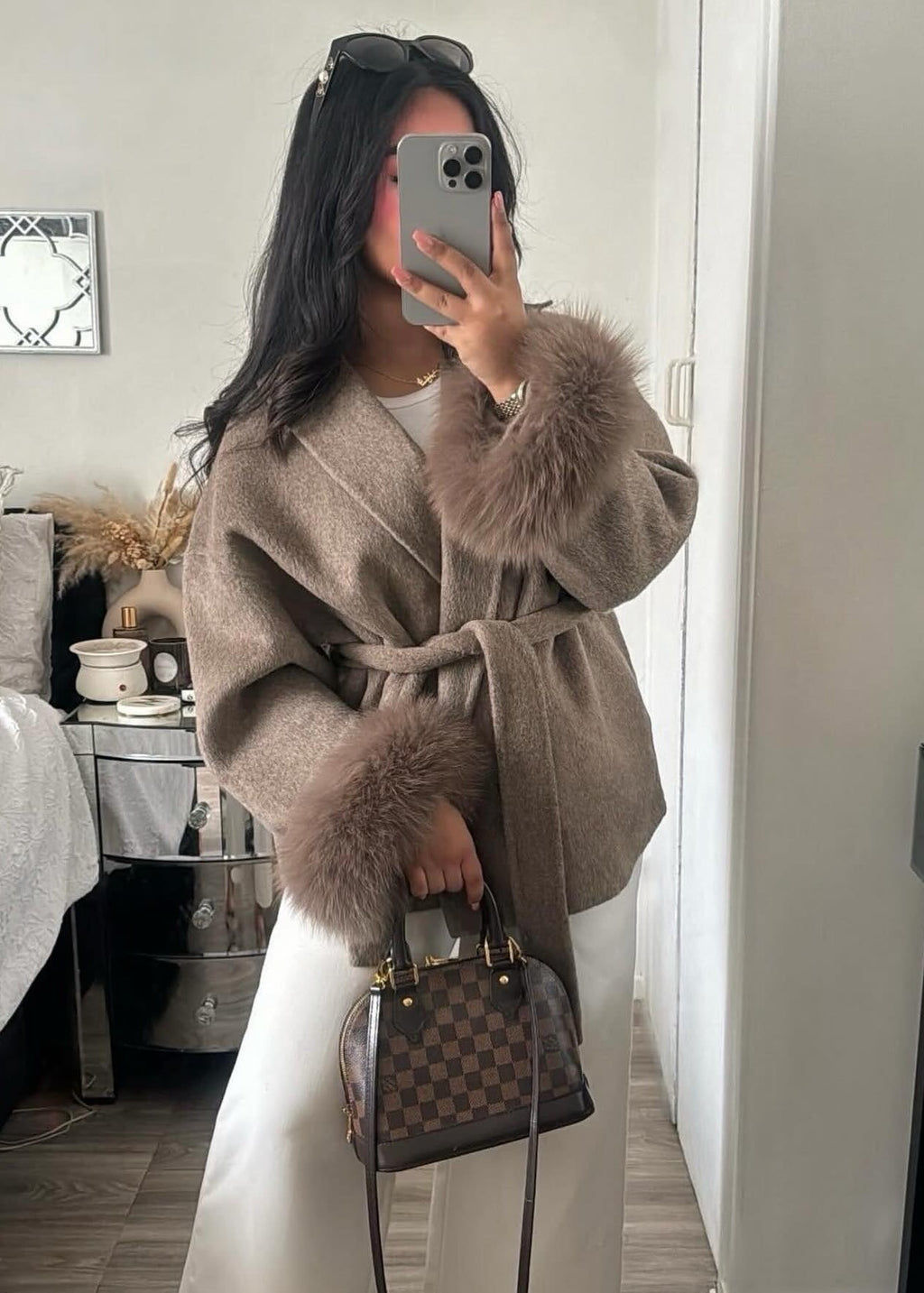ELARA WOOL COAT (Removable fur)