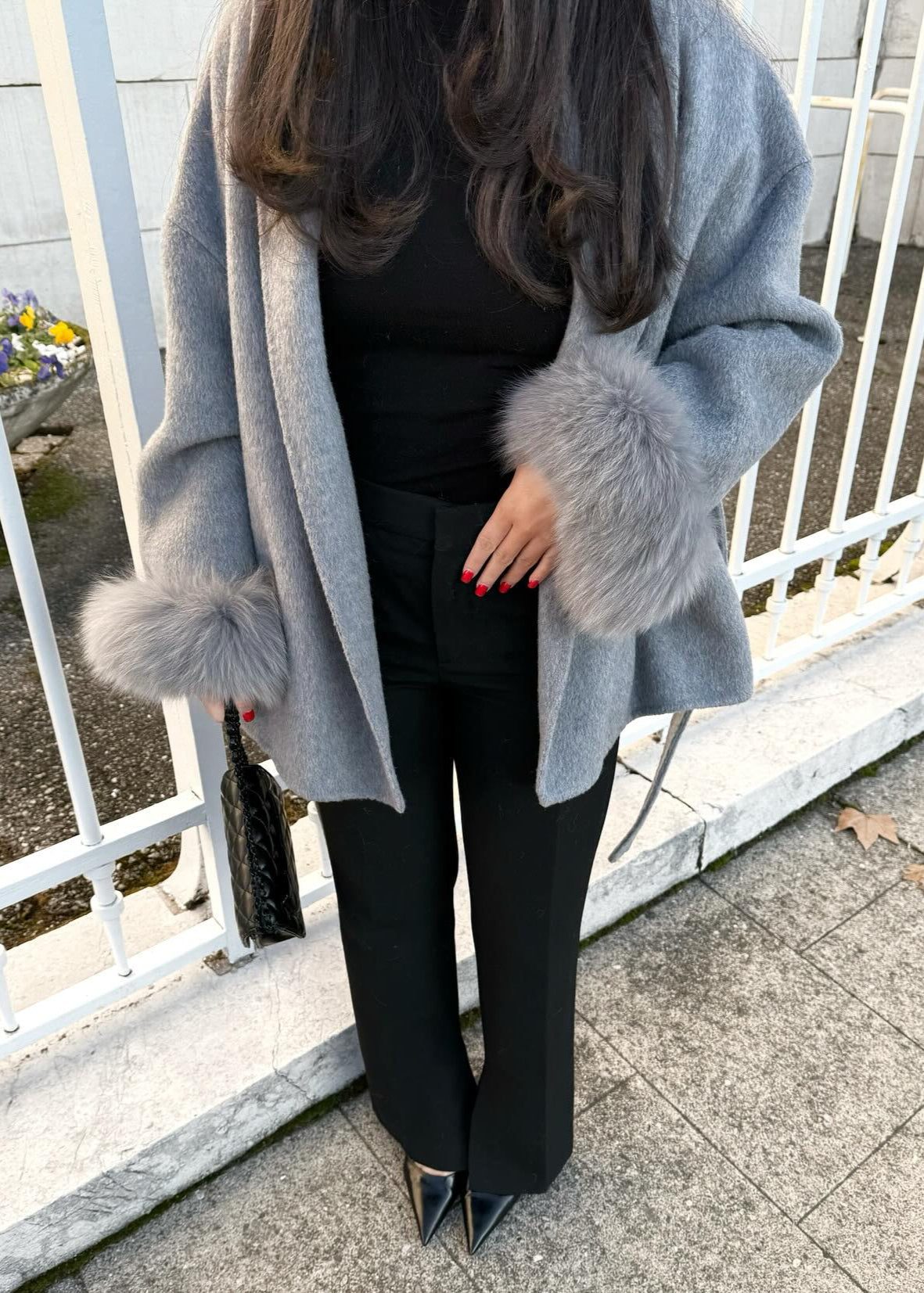 ELARA WOOL COAT (Removable fur)