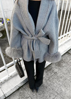 ELARA WOOL COAT (Removable fur)