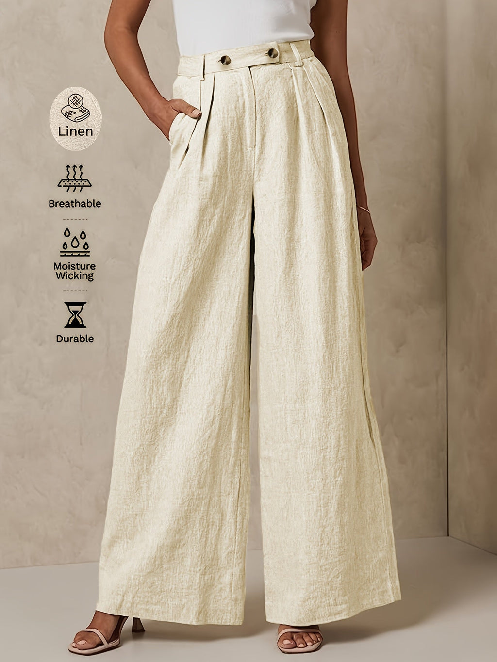 Linen Wide-Leg Pants