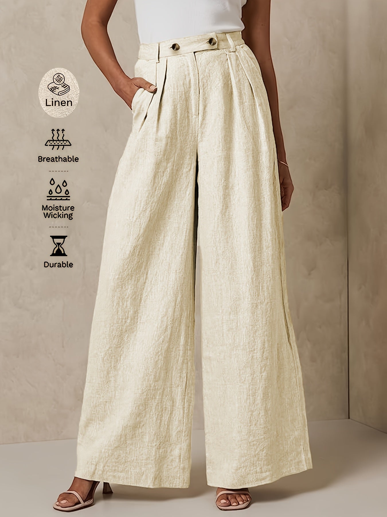 Linen Wide-Leg Pants