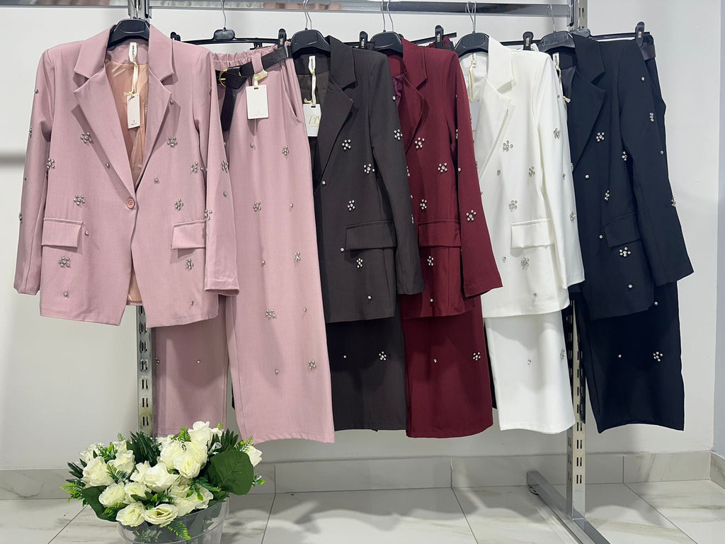 KATIA Tailleur – Blazer and trousers set with stone details