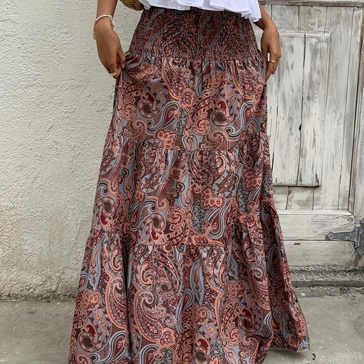 Bohemian Gypsy Print Elegant Summer Flow Maxi Dress