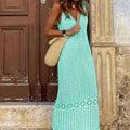 Sexy HollowOut Solid Color Tank Beach Maxi Dress