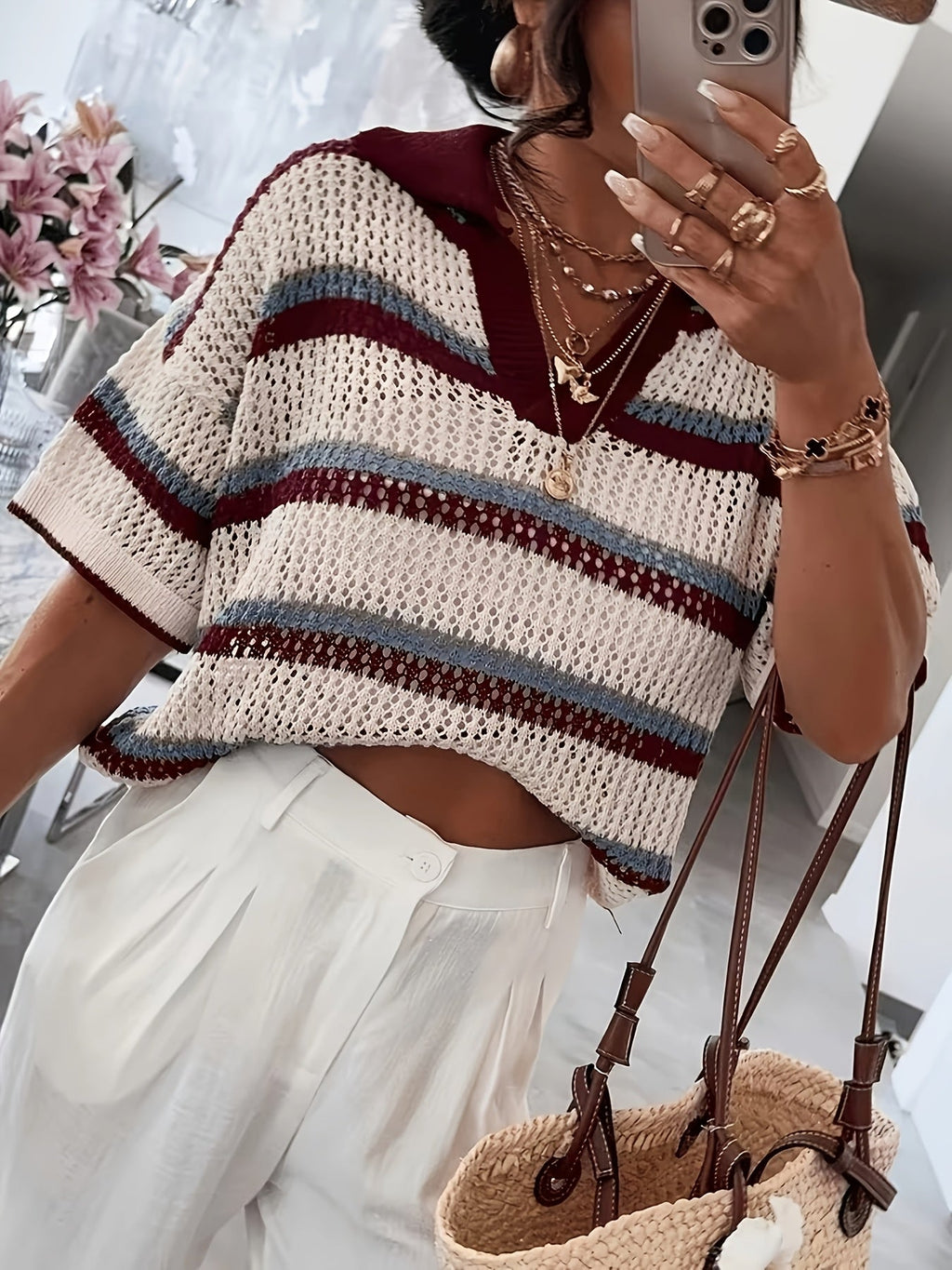 Striped Collar Sweater