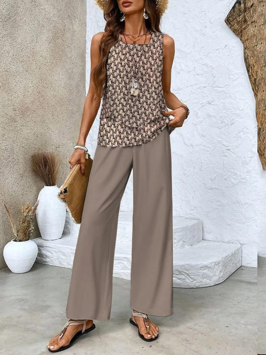 Abigail | Wide-Leg Pants Two-Piece Set