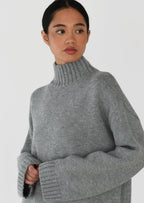 High neck knit sweater
