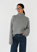 High neck knit sweater