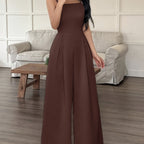 Ruched wide-leg pants from 64b136-1e, stylish bottoms with a relaxed fit and ruched detailing, shown on a model.